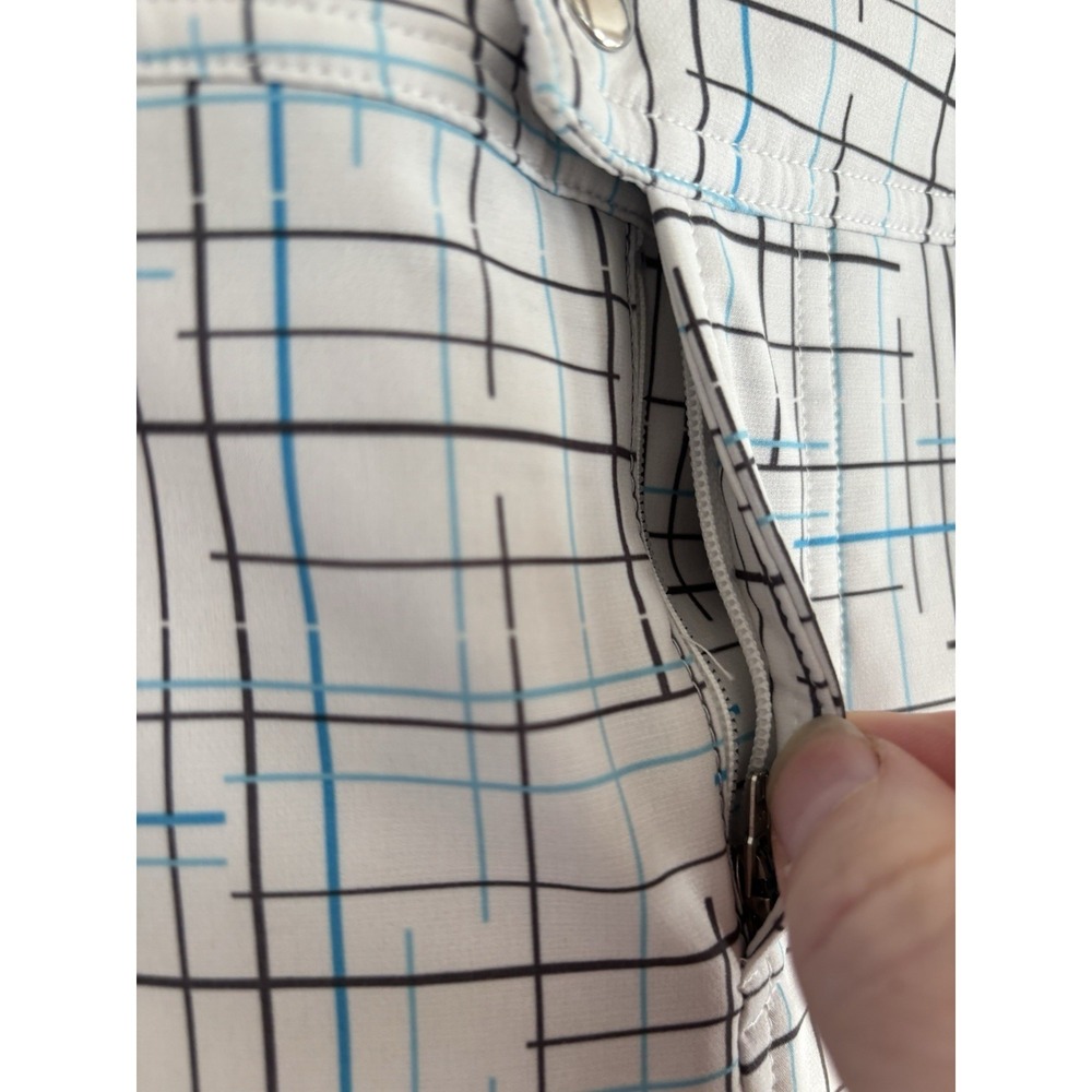 JoFit Women's Size 8 Golf Tennis Skort White Blue & Black Line Print Pattern - Picture 5 of 11